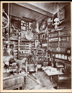 An ornate study at the residence of David Belasco, 1909 by Byron Company